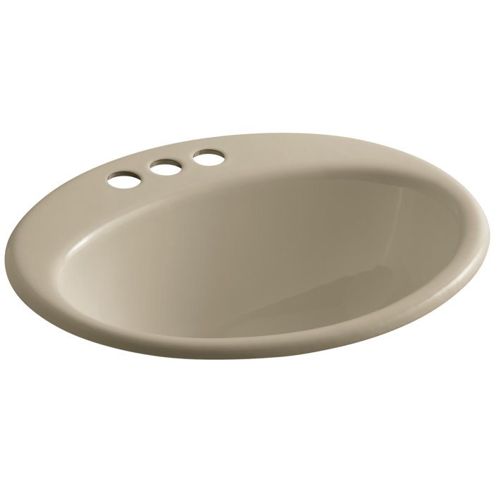 Kohler Farmington Metal Oval DropIn Bathroom Sink with Overflow